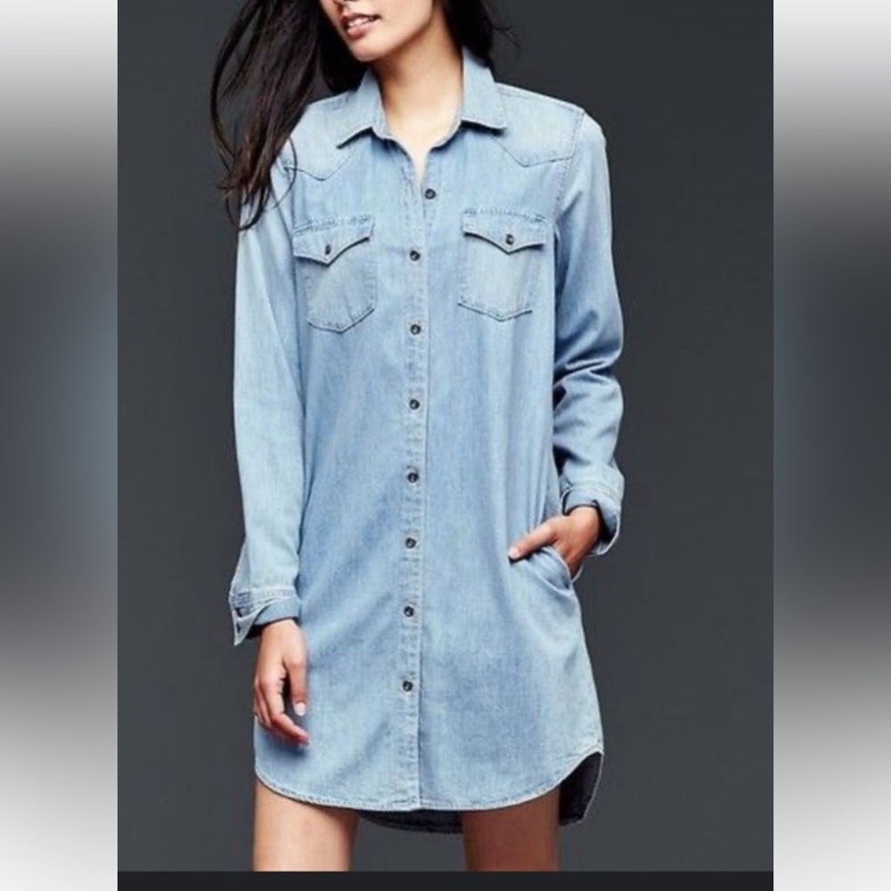 GAP 1969 denim button down  shirt dress